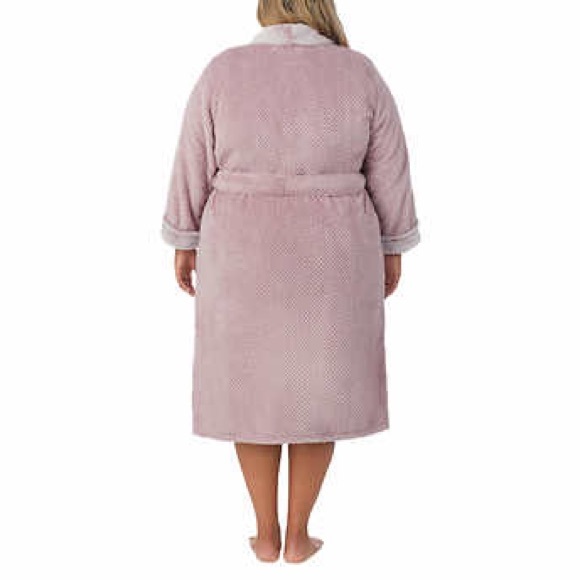 Carole Hochman Women’s Luxuriously Soft Plush Robe with Faux Fur Collar - Picture 7 of 10